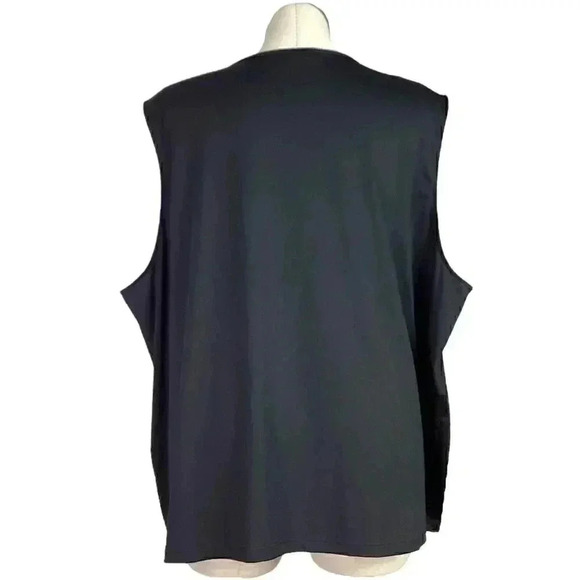 Maggie Barnes Shell Top Womens 4X Black Pleated Sleeveless Stretch Tank - Picture 4 of 5